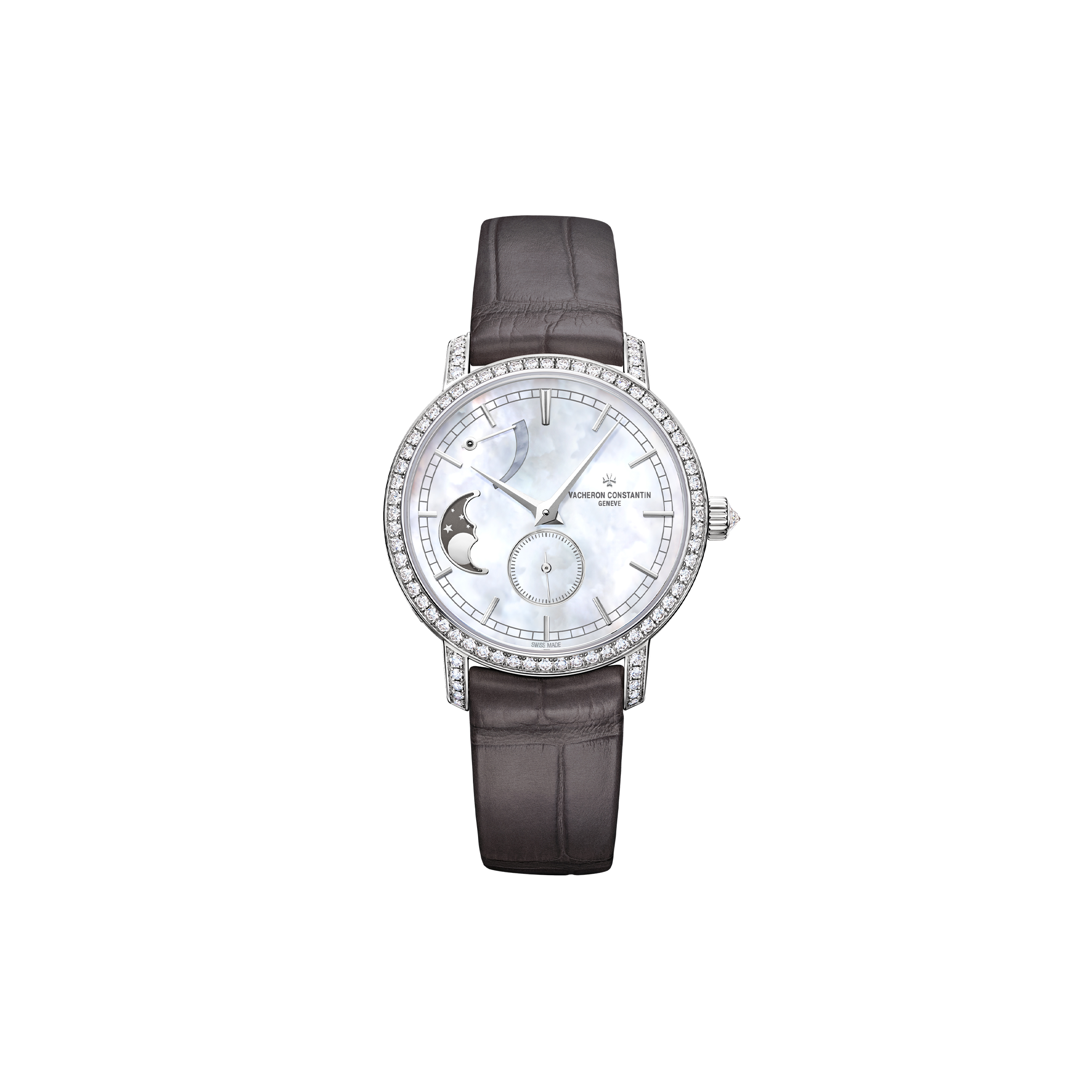 VACHERON CONSTANTIN TRADITIONNELLE SERIES MOON PHASES 36MM WHITE GOLD WATCH 83570/000G-9916 VACHERON CONSTANTIN TRADITIONNELLE SERIES MOON PHASES 36MM WHITE GOLD WATCH 83570/000G-9916